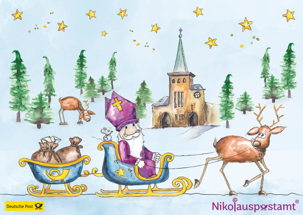 Die Nikolaus-Postkarte 2021 - Nikolausschlitten