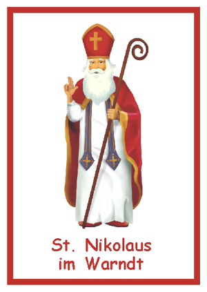 Eine Nikolauspostkarte aus dem Jahr 2004. Der Nikolaus wurde uns freundlicherweise von www.stnicholascenter.org zur Verfügung gestellt.