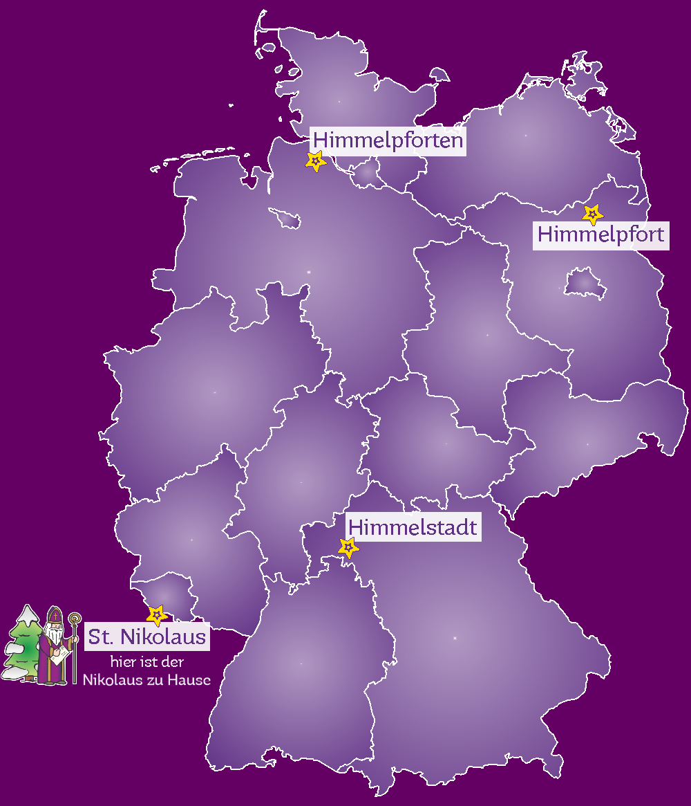 Karte befreundeter Weihnachtspostämter