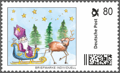 Nikolaus Briefmarke Individuell - Nikolausschlitten