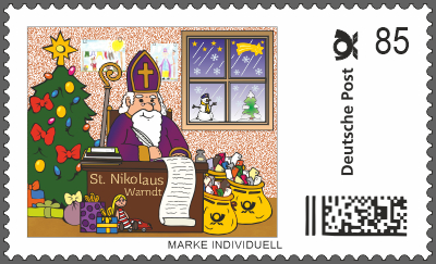 Nikolaus Briefmarke Individuell - Nikolausschreibtisch