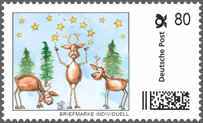 Nikolaus Briefmarke Individuell - Weihnachtsrehe