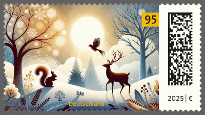 Briefmarke - Winterlandschaft