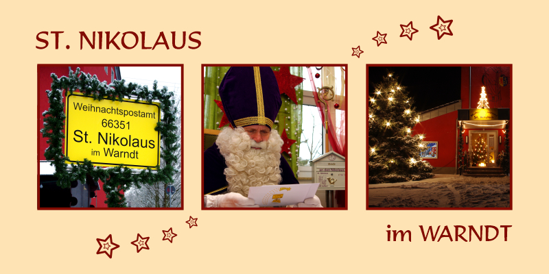 Nikolaus-Klappkarte - Weihnachtspostamt