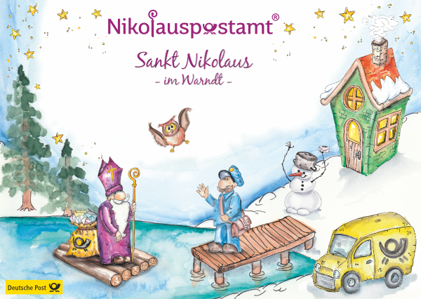 Nikolaus-Postkarte - Nikolausfloss