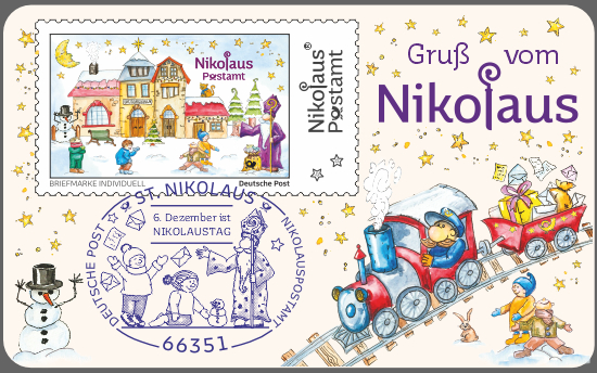 Nikolausaufkleber - Gruss vom Nikolaus