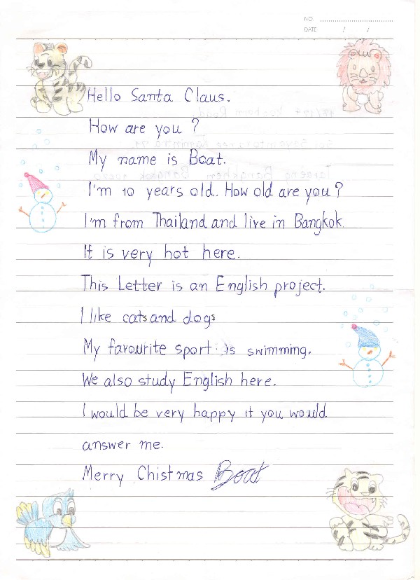 Kinderbrief an den Nikolaus aus St. Nikolaus