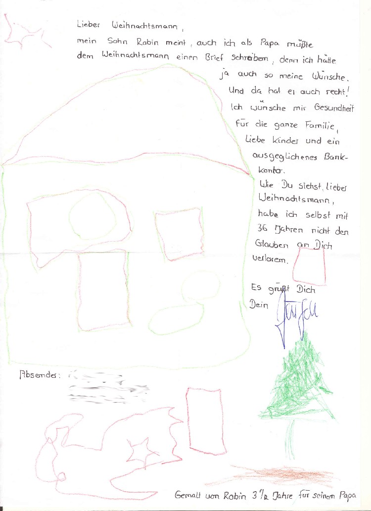 Kinderbrief an den Nikolaus aus St. Nikolaus