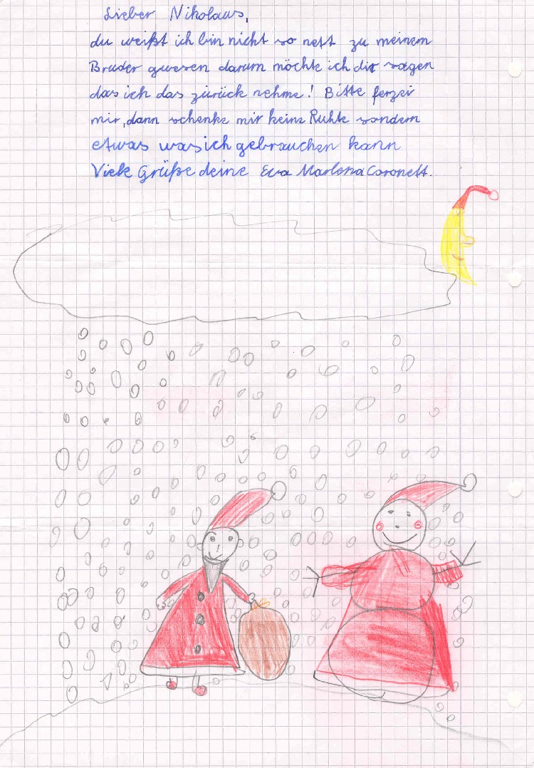 Kinderbrief an den Nikolaus aus St. Nikolaus