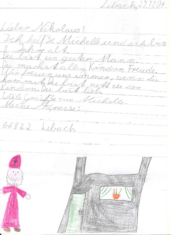 Kinderbrief an den Nikolaus aus St. Nikolaus
