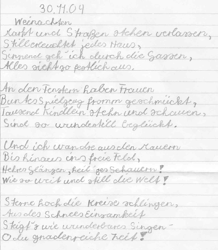 Kinderbrief an den Nikolaus aus St. Nikolaus