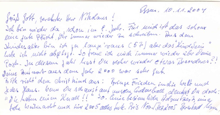 Kinderbrief an den Nikolaus aus St. Nikolaus