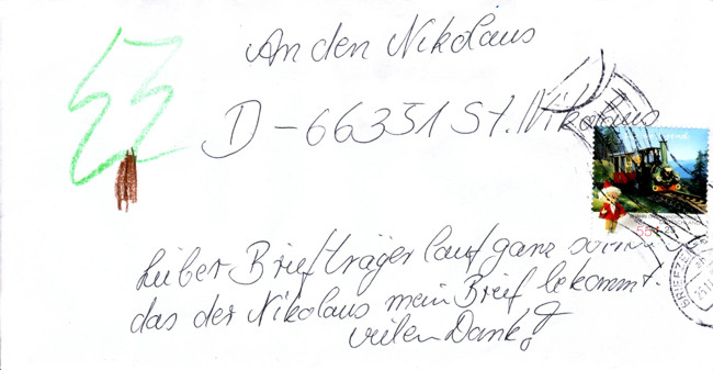 Kinderbrief an den Nikolaus aus St. Nikolaus