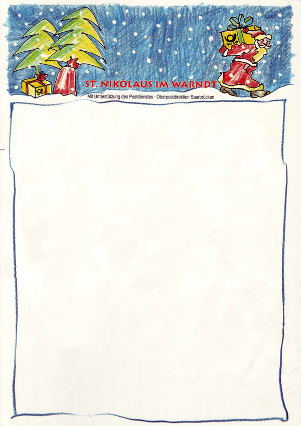 Nikolaus Kinderbriefpapier aus den Jahren vor 1989