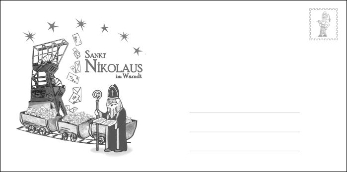 Das Kartenkuvert zur Nikolaus-Klappkarte 2012