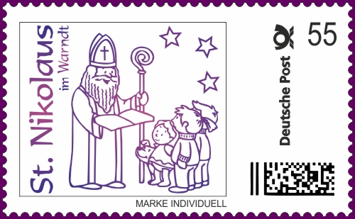 Die ErsteNikolaus Briefmarke-Individuell aus dem Jahr 2012