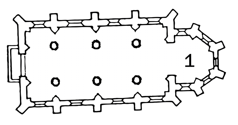 Grundriss erste Nikolaus-Kirche - 1270