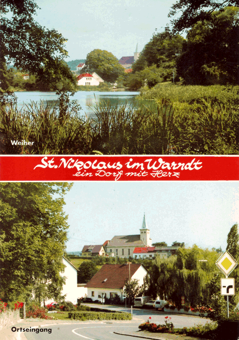 Post Ansichtskarte Blick auf den Nikolausweiher und die Nikolauskirche. 1982 - Verkehrs.- und Verschönerungsverein
