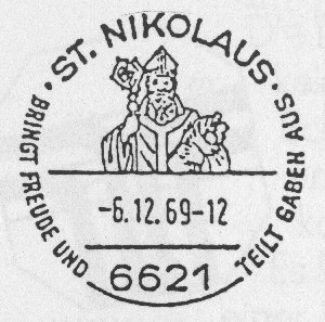 Der Nikolaus-Sonderstempel aus dem Jahr 1969