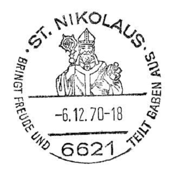 Der Nikolaus-Sonderstempel aus dem Jahr 1970