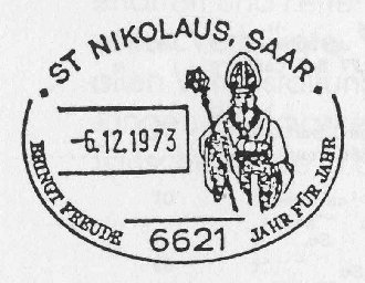 Der Nikolaus-Sonderstempel aus dem Jahr 1973