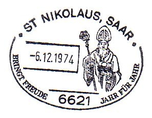 Der Nikolaus-Sonderstempel aus dem Jahr 1974
