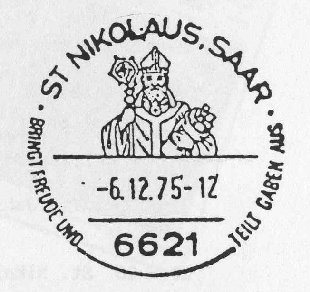 Der Nikolaus-Sonderstempel aus dem Jahr 1975