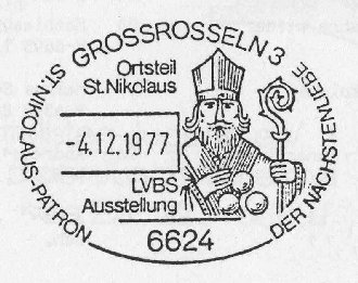 Der Nikolaus-Sonderstempel aus dem Jahr 1977