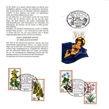 Der Nikolaus Sonderstempel auf Wohlfahrtsmarken 1978