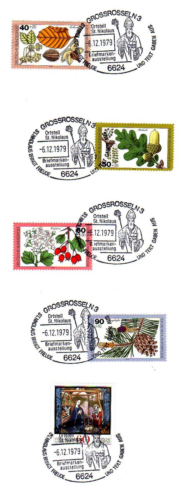 Der Nikolaus Sonderstempel auf Wohlfahrtsmarken 1979