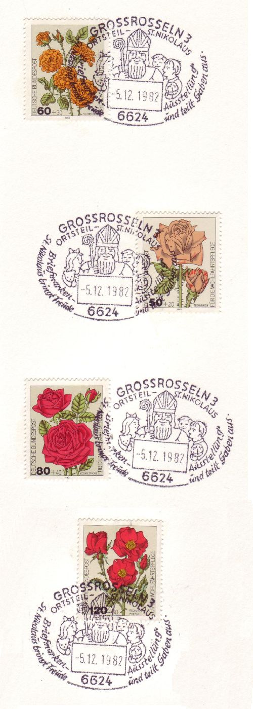 Der Nikolaus Sonderstempel auf Wohlfahrtsmarken 1982