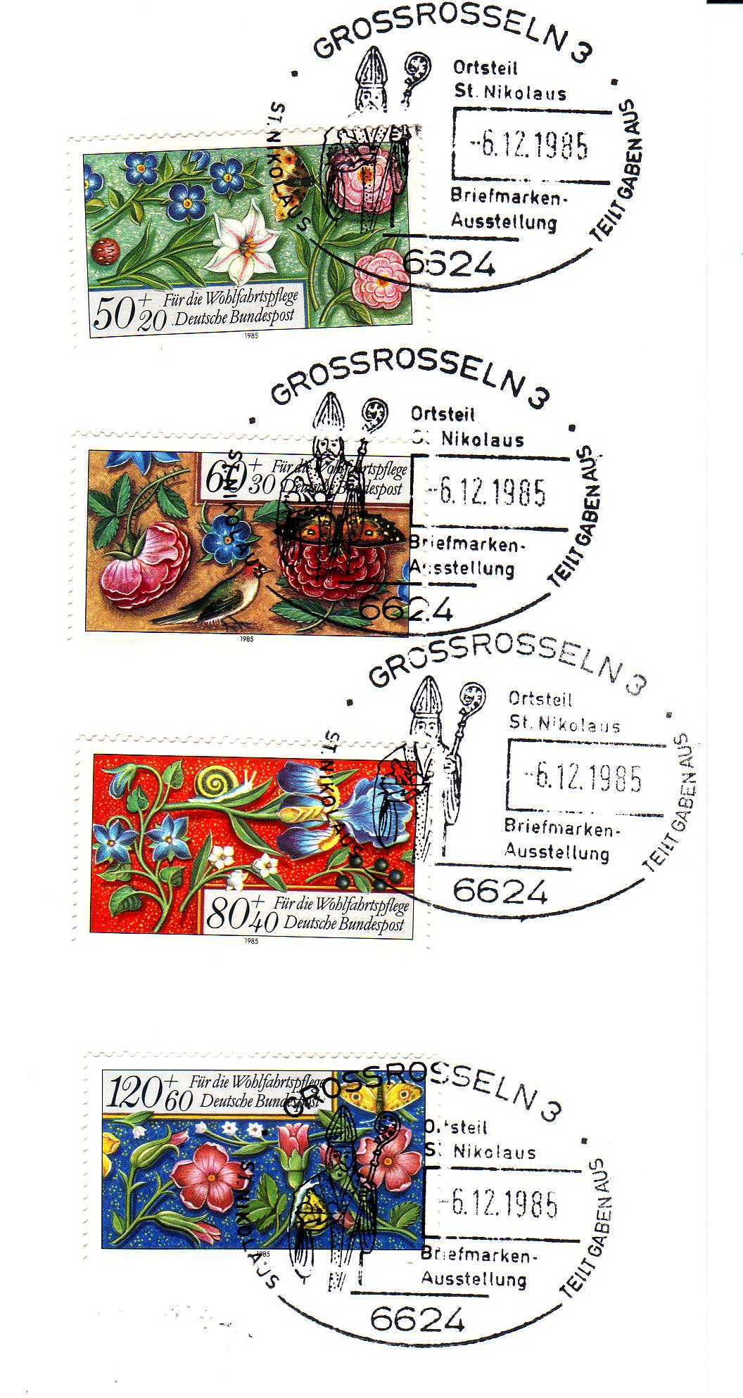 Der Nikolaus Sonderstempel auf Wohlfahrtsmarken 1985