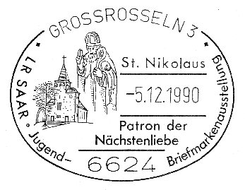 Der Nikolaus-Sonderstempel aus dem Jahr 1990