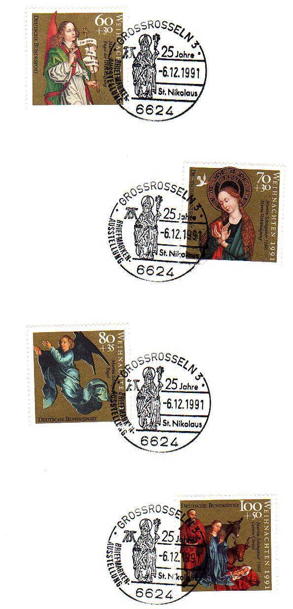 Der Nikolaus Sonderstempel auf Wohlfahrtsmarken 1991