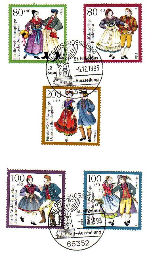 Der Nikolaus Sonderstempel auf Wohlfahrtsmarken 1993