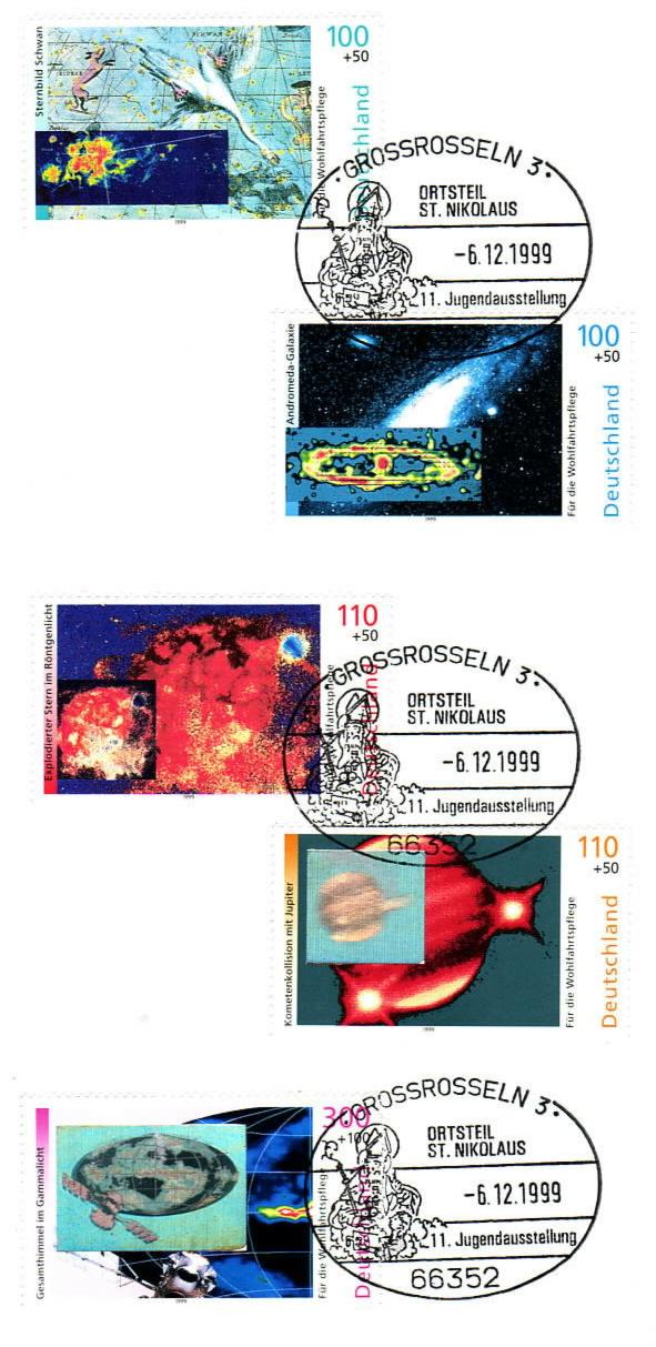 Der Nikolaus Sonderstempel auf Wohlfahrtsmarken 1999