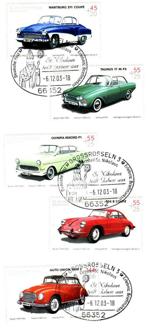 Der Nikolaus Sonderstempel auf Wohlfahrtsmarken 2003