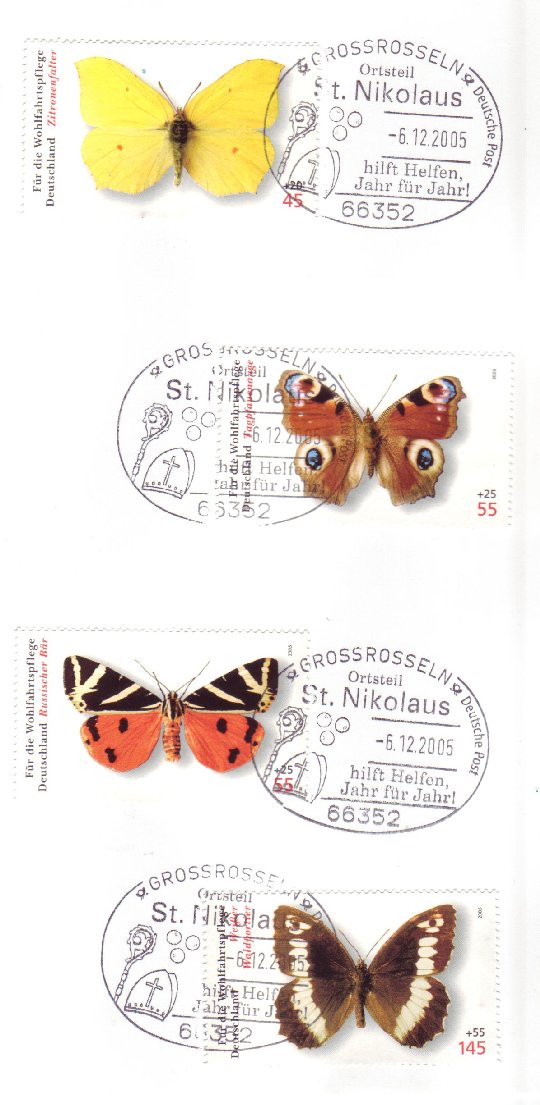 Der Nikolaus Sonderstempel auf Wohlfahrtsmarken 2005