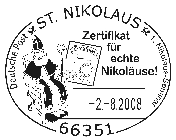 Der Nikolaus-Sonderstempel vom Nikolaus Sommer Seminar 2008