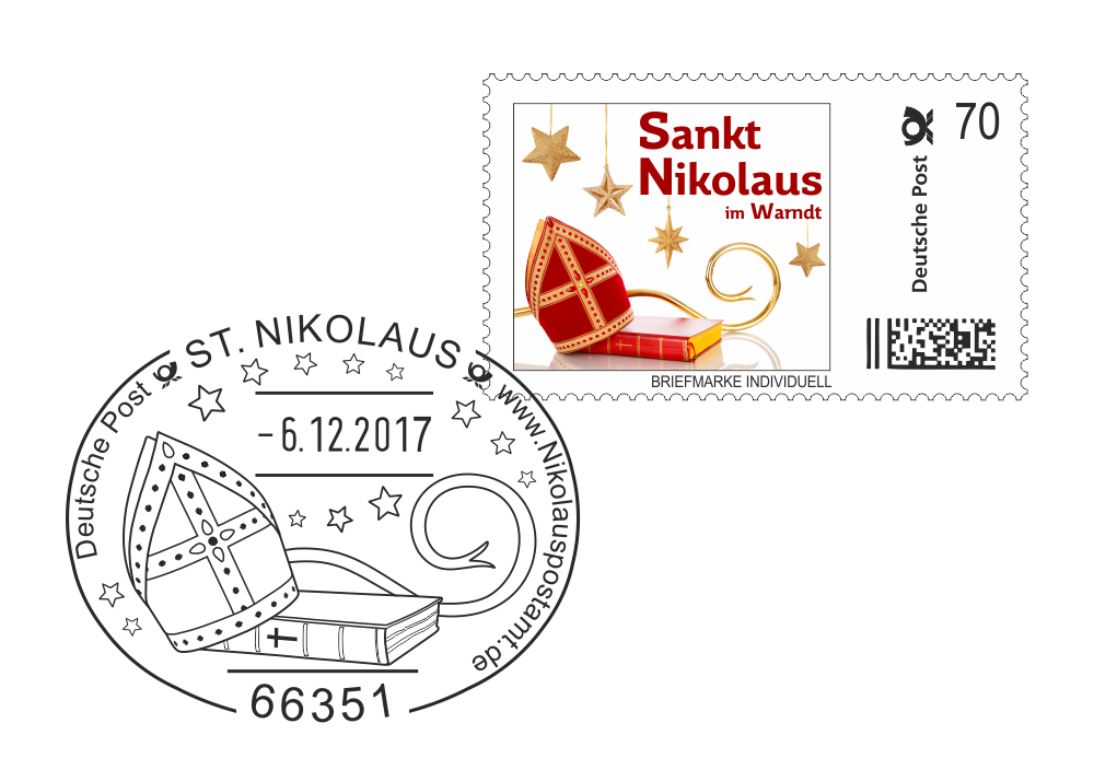 Der Nikolaus-Sonderstempel auf der Nikolausmarke 2017